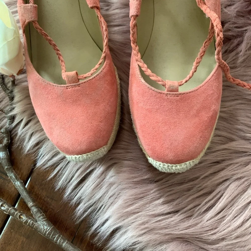 ANN TAYLOR▪️Coral Seude‎ Esparadrilles Wedge.
